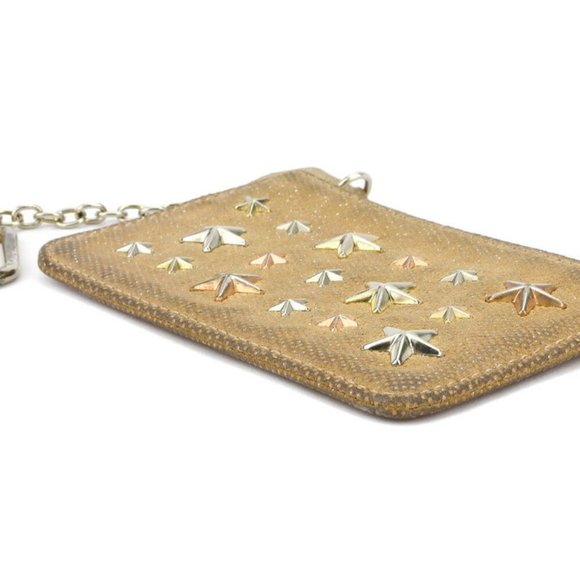 JIMMY CHOO coin star studded beige suede Authentic used - Picture 2 of 8